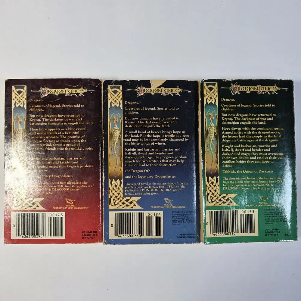 Dragonlance Chronicles Trilogy Vol 1-3 Weis Hickman Vintage TSR Paperbacks Lot